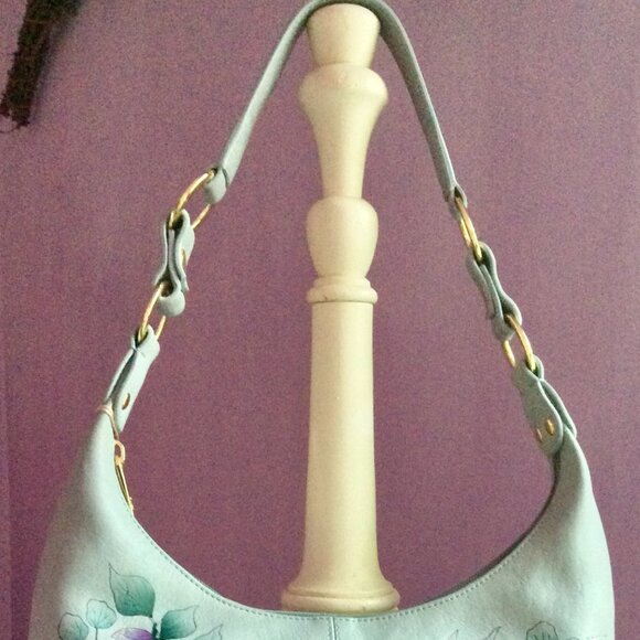 Brand New Gorgeous Anuschka Genuine Leather Hobo in Bel Fiori design - Picture 4 of 11
